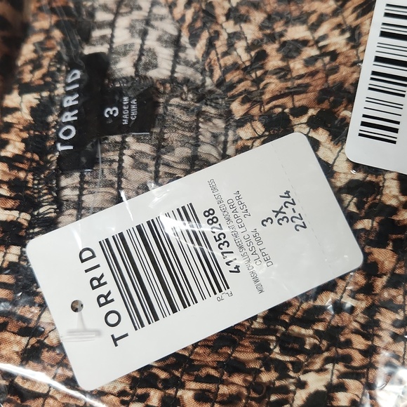 ❤NWT VINTAGE TORRID LEOPARD PRINT MIDI WASHABLE CHALLIS DRESS POCKETS PLUS SIZE - Picture 6 of 14